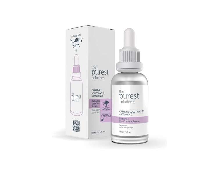 The Purest Solutions Radiance Eye Contour Serum Caffeine Solutions 5% + Vitamin C 30ml - Vegan and Cruelty Free