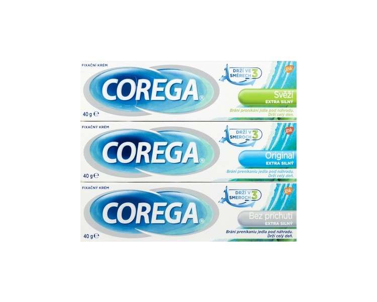 COREGA Extra Strong Prosthesis Fixative Cream Original Fresh 40g