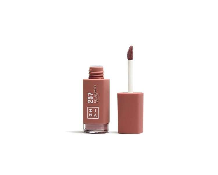 3INA MAKEUP The Longwear Lipstick 257 Dark Pink Matte Lipstick with Hyaluronic Acid - Long Lasting Highly Pigmented Liquid Lipstick - Vegan - Cruelty Free