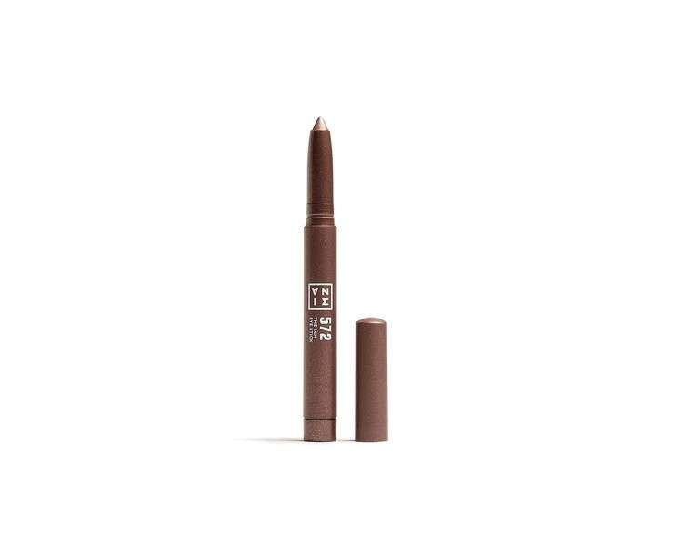 3INA The 24H Eye Stick Creamy Waterproof Formula 2 In 1 Eyeshadow And Eyeliner Highly Pigmented Shades 24 Hour Long Lasting Matte Sparkly Or Metallic Finish 0.049 Oz 572 Cool Brown