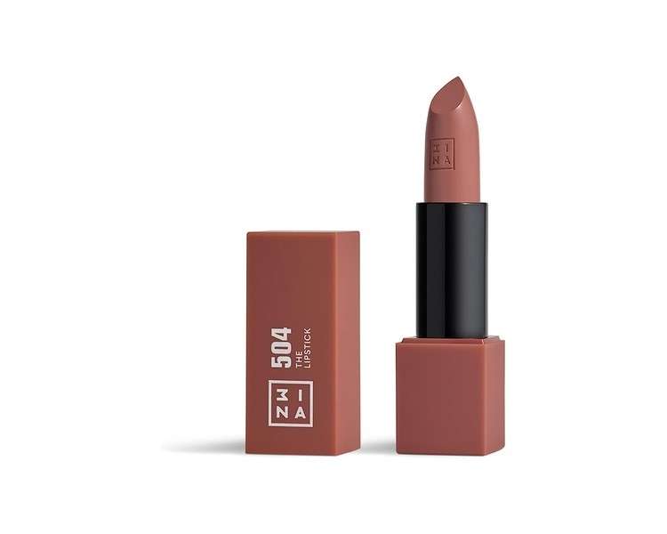 3INA MAKEUP The Lipstick 504 Red Clay with Vitamin E and Shea Butter - Long Lasting Matte Lip Colour - Vegan and Cruelty Free