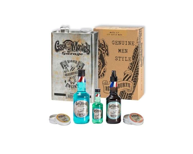 Beardburys & Gas Monkey Limited Edition Beard and Hair Kit with Exclusive Gas Monkey & Beardburys Matte Hairstyle Tin