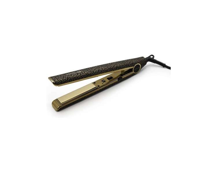 Corioliss C1 Hair Straightener Professional Titanium Plates Flat Iron Leopard Gold Soft Touch - UK Plug