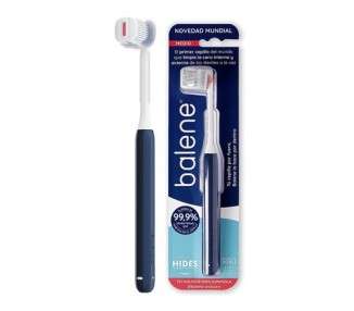BALENE Double-Sided Toothbrush for Brushing Inner Face Medium Hardness Blue