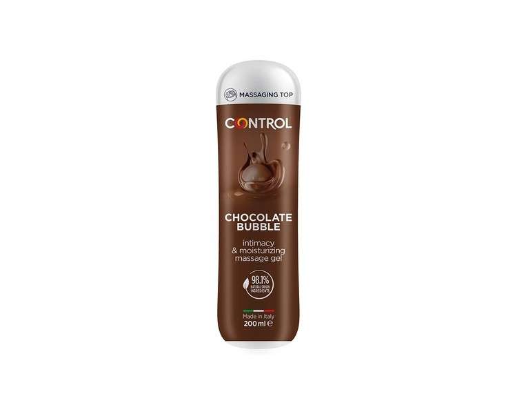 CONTROL Bubble Chocolate 3 in 1 Massage Gel with 98% Natural Ingredients 200ml Chocolate Bubble