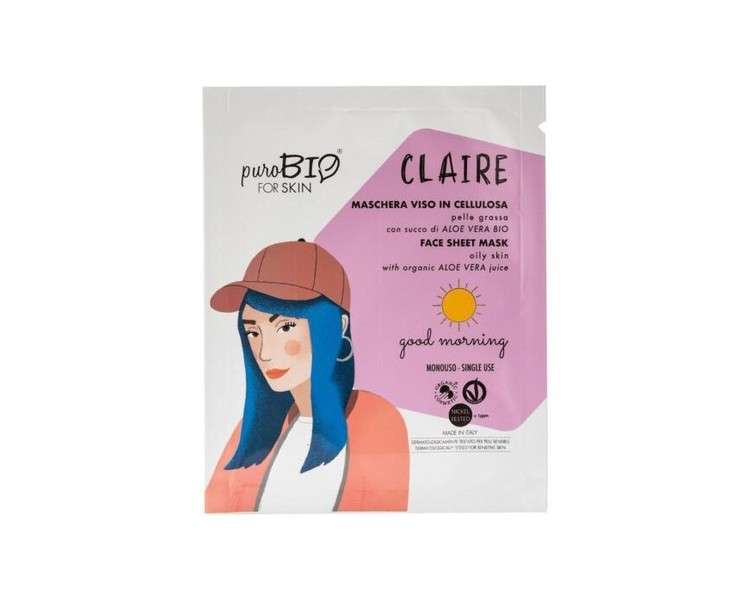 Purobio Face Mask IN Cellulose 0.5oz Claire Good Morning