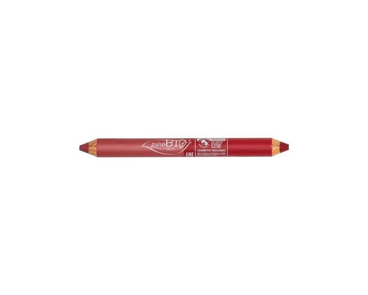 PuroBio Duo-Day and Night Lip Pencil Lipstick Coral Pink and Cherry Red