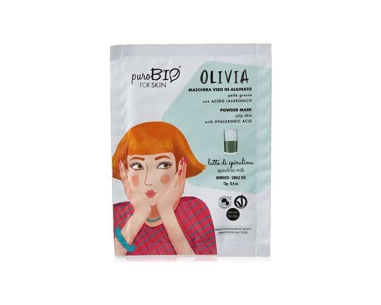 PUROBIO Olivia Spirulina Milk Alginate Face Mask for Oily Skin Unscented