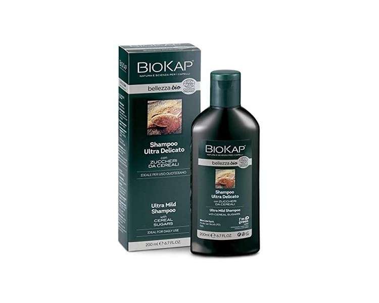 BIOKAP BELLEZZA BIO Ultra Mild Shampoo 200ml - Vegan Organic Formula with Plant-Based Ingredients