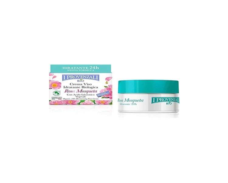 I Provenzali Organic Moisturizing Face Cream with Rosehip and Vegetable Hyaluronic Acid 50ml