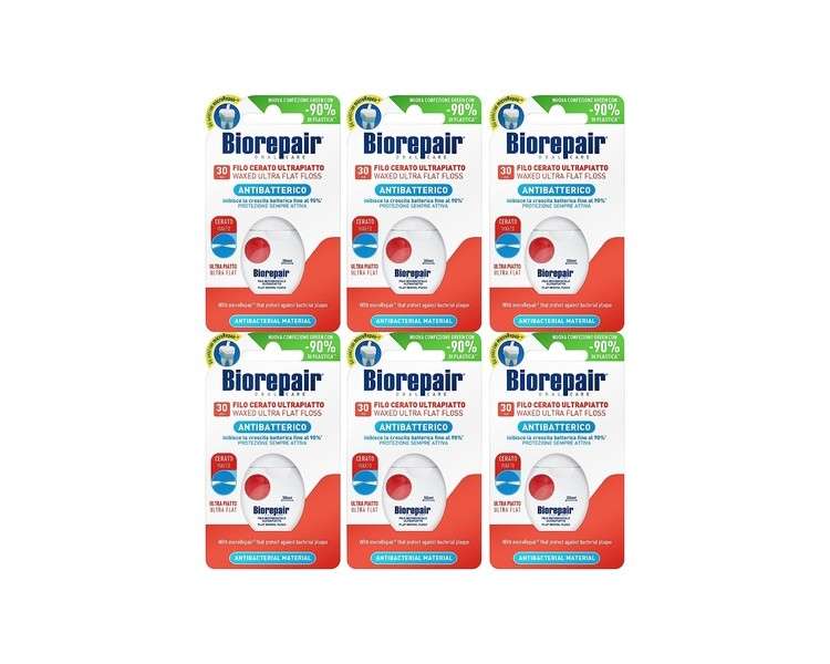 Biorepair Ultra Thin Antibacterial Dental Floss with MicroRepair® for Tight Spaces 30m