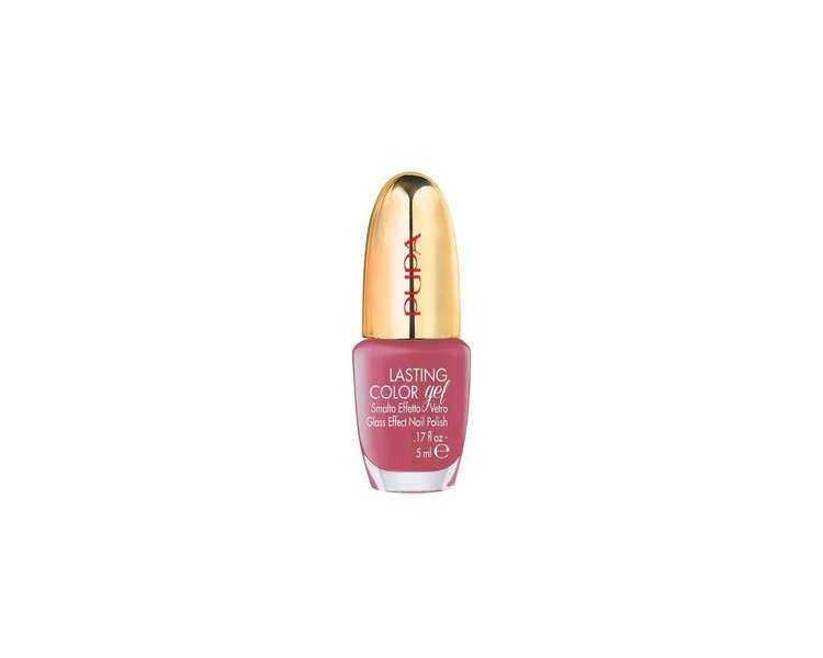 PUPA Lasting Color Gel Glass Effect Nail Polish Wild Rose 5ml