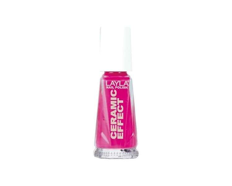 Smalto Layla Ceramic Effect Nail Polish Flirty Fuchsia N.9