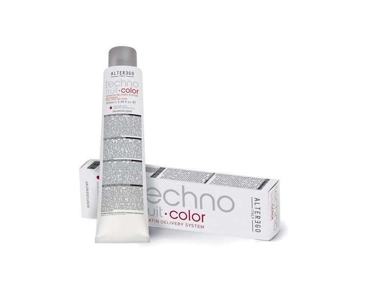 Alterego Techno Fruit Color 10/7 Keratin System PPD Free 100ml Platinum Blonde Sand Professional Permanent Colour