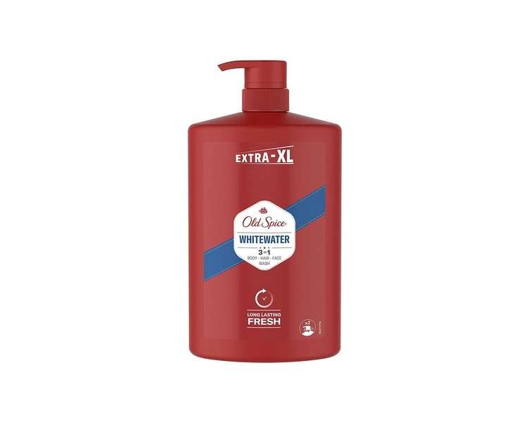 Old Spice Whitewater Shower Gel & Shampoo For Men 1000ml 3-in-1 Body-Hair-Face Wash Long-lasting Fresh