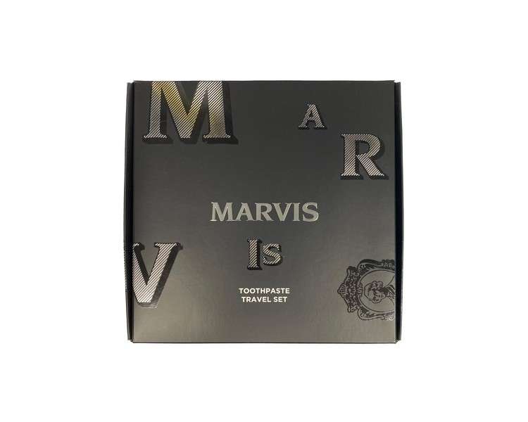 Marvis Travel Set with Classic Toothpaste, Mouthwash, and Toothbrush