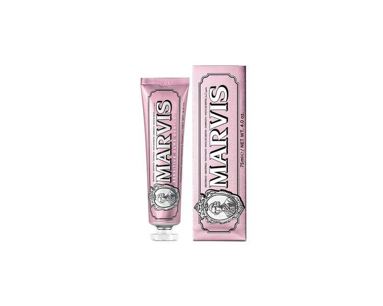 Marvis Sensitive Gums Gentle Mint Toothpaste 85ml - Helps with Plaque and Sensitive Gums