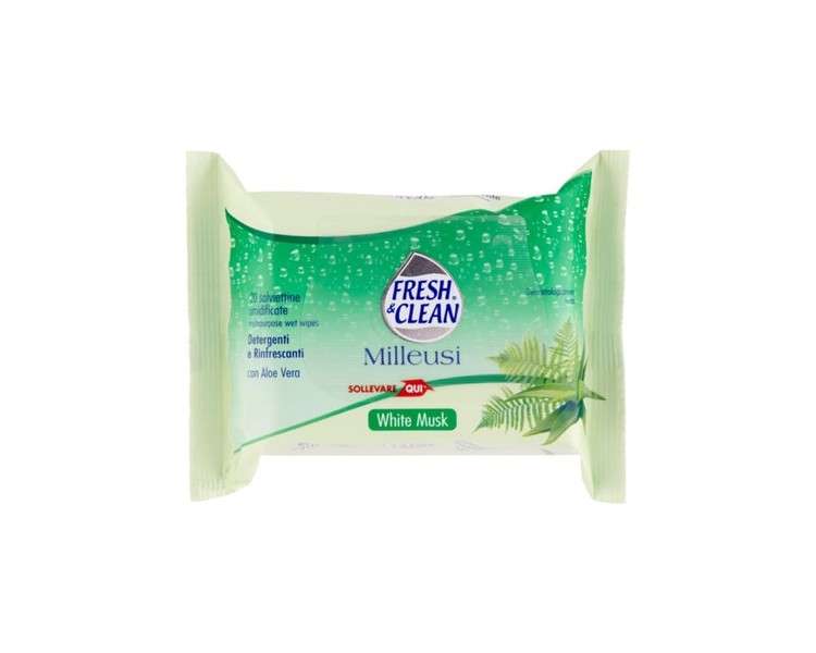 Fresh & Clean Milleusi Wipes 20 Pieces White Musk Cosmetic Product