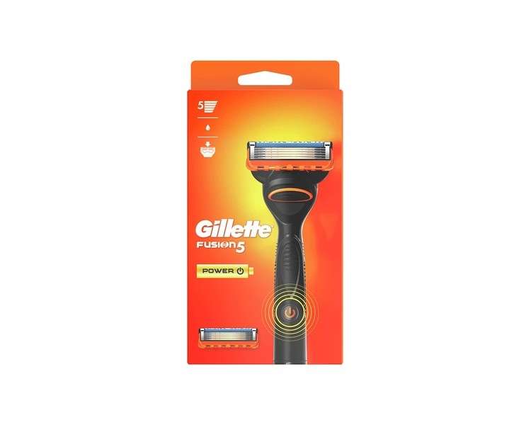 Gillette Fusion5 Power Men's Razor with Anti-Friction Blades - 2 Replacement Blades