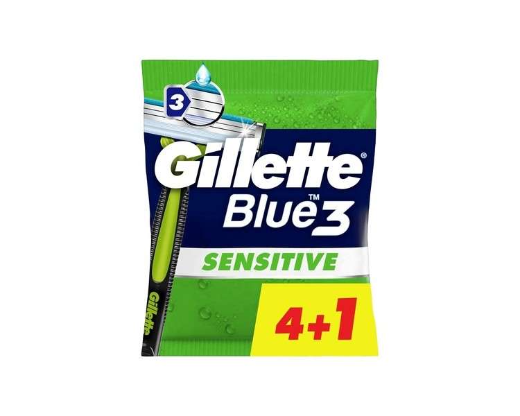 Gillette Blue3 Sensitive Disposable Razor 5 units