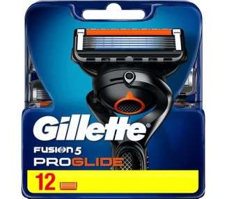 Gillette Fusion 5 ProGlide Razor Blades with Trimmer Blade - 12 Replacement Blades