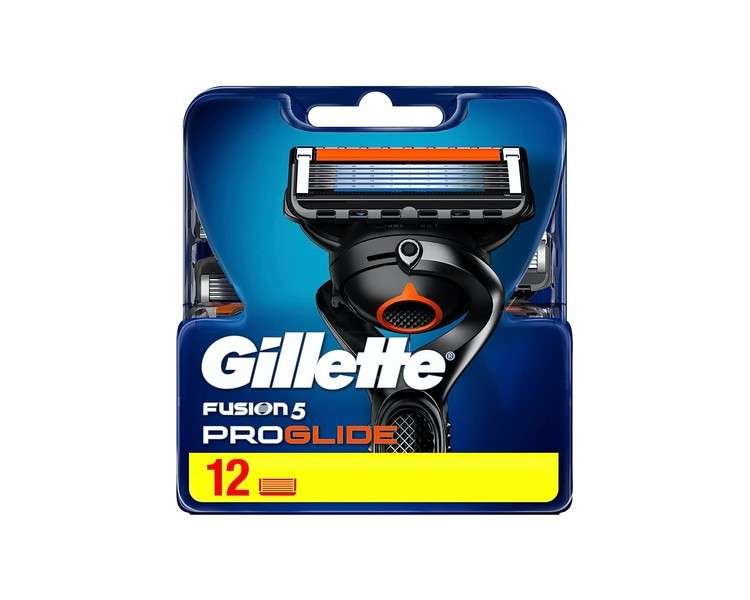 Gillette Fusion 5 ProGlide Razor Blades with Trimmer Blade - 12 Replacement Blades