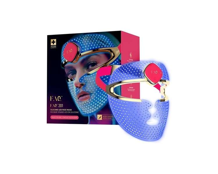 FAQ 201 RGB LED Face Light Therapy Mask Anti-Aging and Wrinkle Red Light Therapy 600 Light Points