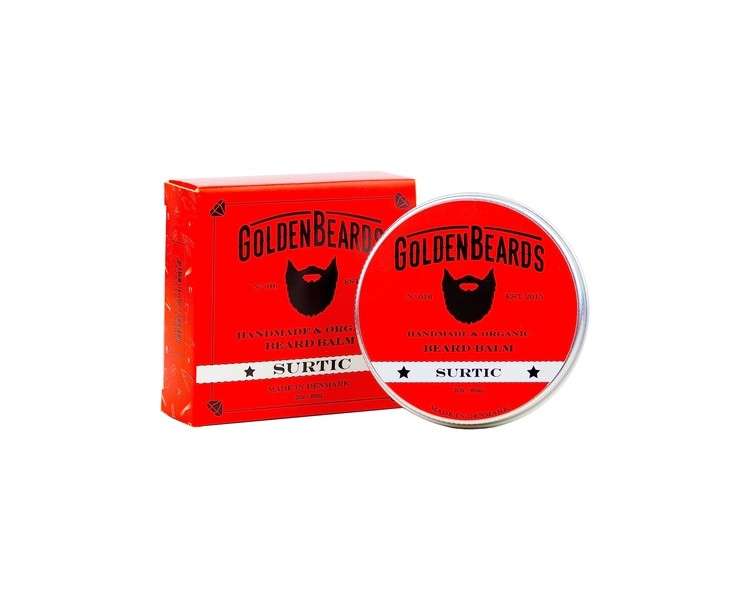 Golden Beards Bio Beard Balm SURTIC 30ml 100% Natural Strong Hold for Men's Scented and Long Beards