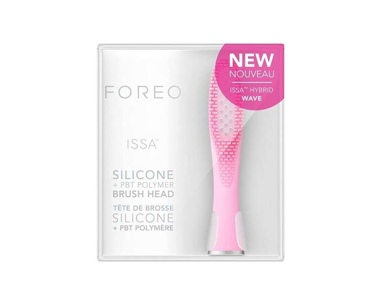 FOREO ISSA Hybrid Wave Brush Head Medical-Grade Silicone & PBT Polymer Bristles Pearl Pink