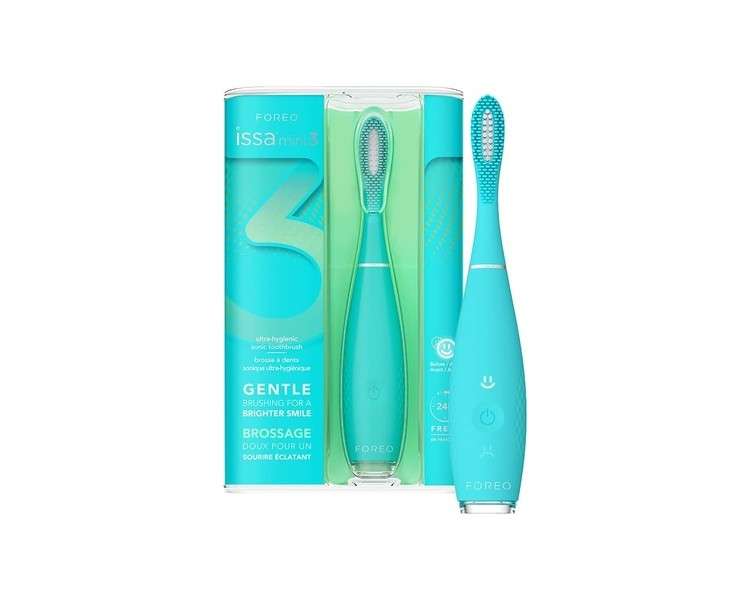 FOREO ISSA Mini 3 Summer Sky Electric 4-in-1 Sonic Toothbrush with Replaceable Hybrid Brush Head