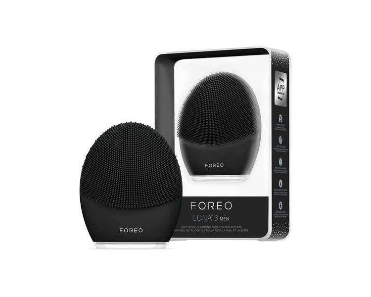 Foreo Luna 3 Men Facial Cleansing Brush for Skin and Beard Midnight