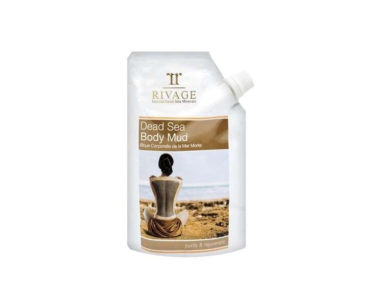 Rivage Natural Dead Sea Minerals Body Mud Pouch 500g - Purify and Rejuvenate with Authentic Dead Sea Mud from Jordan - Vegan Friendly