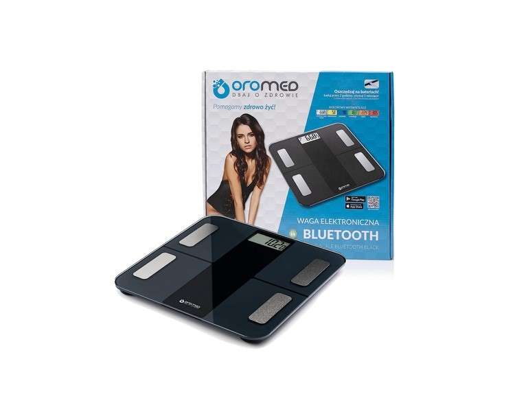 Oromed Oro-Scale Bluetooth Black Electronic Personal Scale Square