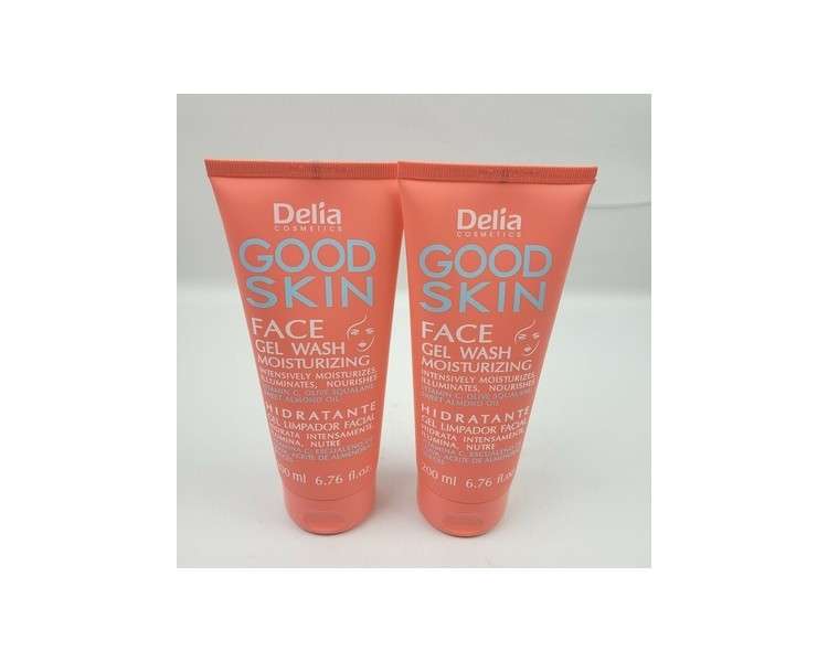 Delia Good Skin Moisturizing Face Wash Gel with Squalane and Almond Oil 6.76oz - Pack of 2