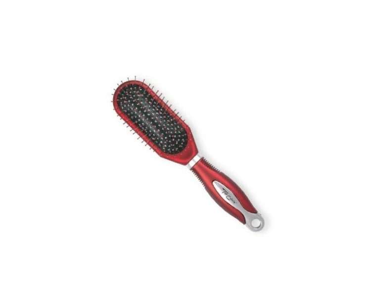 Top Choice Slim Burgundy Silver Hairbrush 62131-01