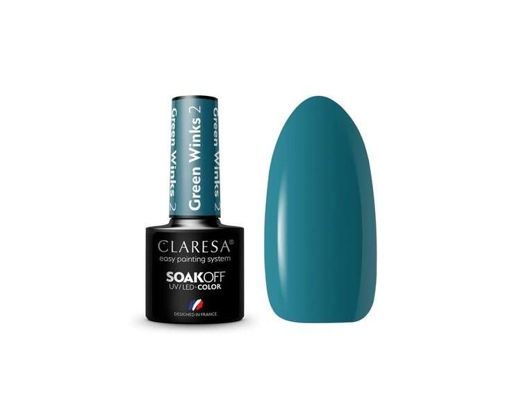 Green Winks UV Nail Polish 5ml Claresa - Pack of 2