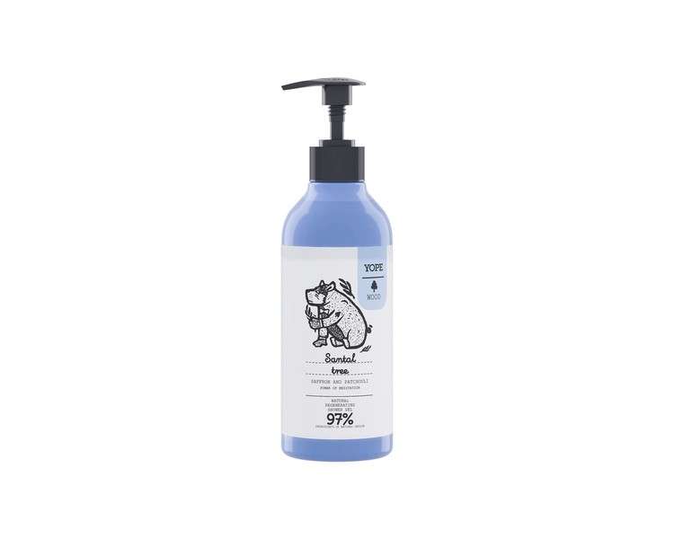 YOPE Natural Shower Gel with Saffron, Patchouli, and Cardamom Extracts 400ml Sandalwood