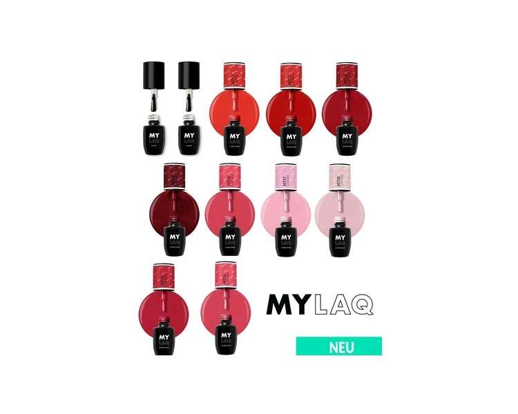 MyLaQ Neonail UV Nail Polish 5ml My Special Red Edition Base Top