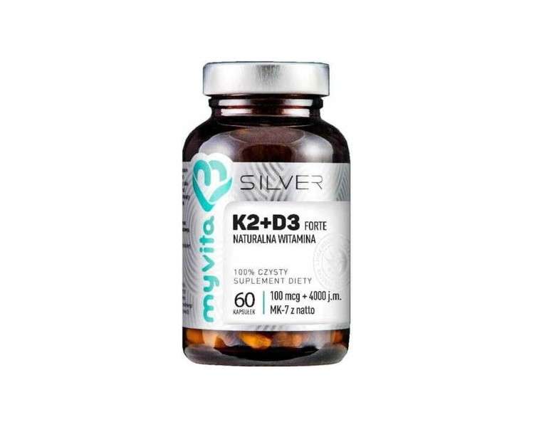 MyVita Zilver Puur K2 + D3 Forte 100mcg K2 + 4000j.m. D3 60 Capsules