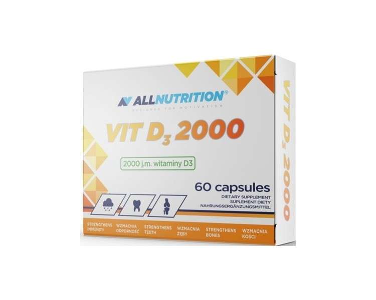ALLNUTRITION Vit D3 2000 Vitamin D3 Maintain Healthy Bones & Teeth 60 Capsules