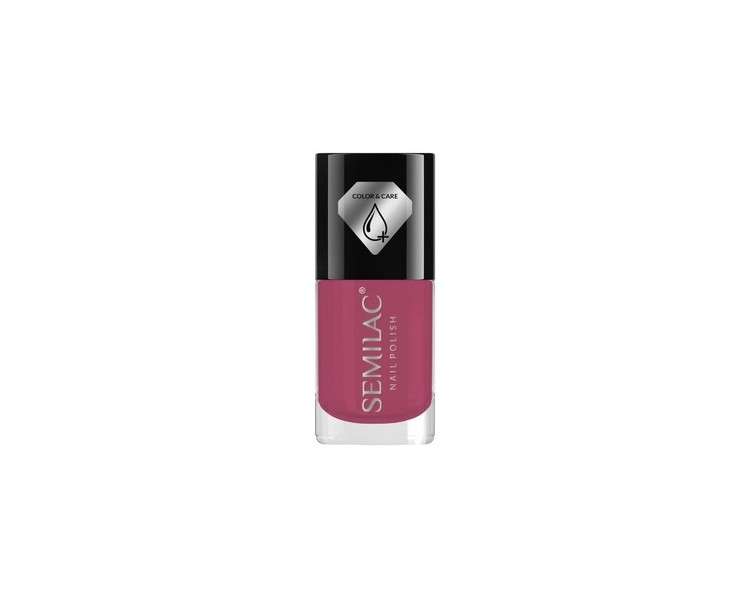 Semilac Color & Care Pink C745 Nail Polish with Conditioner - Vegan Formula and Vivid Color with Beautiful Glossy Finish