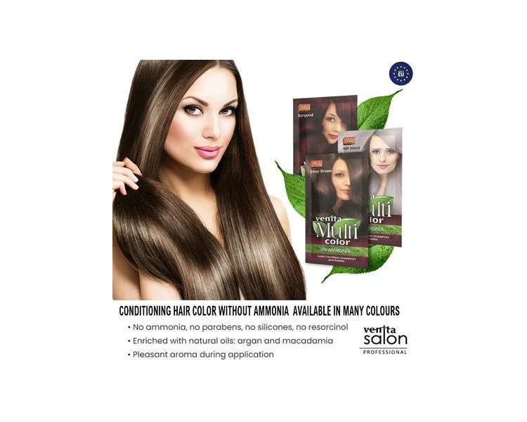 Venita Temporary Hair Colour Shampoo Dye Sachet up to 8 Washes with Hair Conditioning