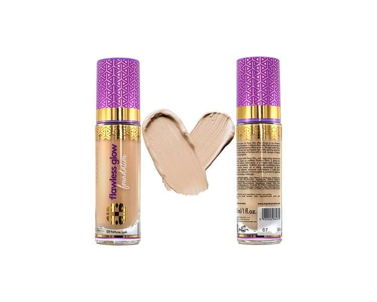 Ingrid Cosmetics BB Cream Makeup Foundation for Combination Skin High Coverage and Waterproof Natural Glow 5 Shades 03 Fortune Lush