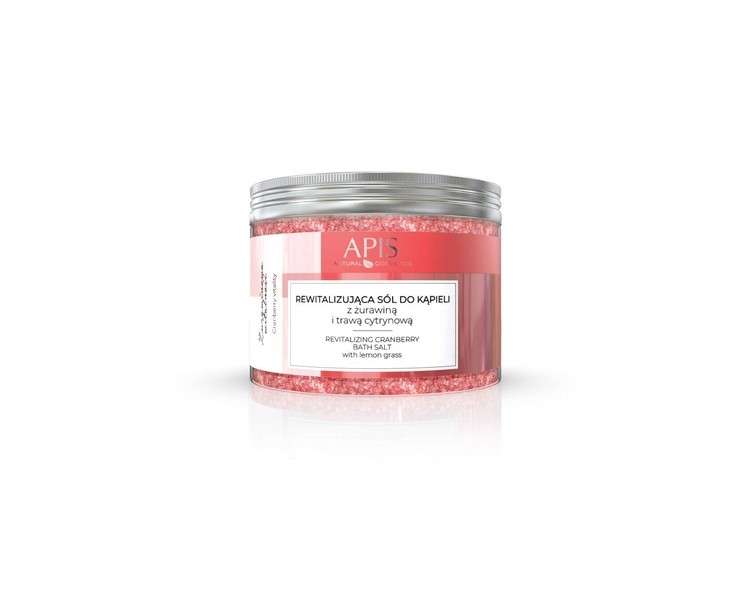 APIS Cranberry Vitality Revitalizing Bath Salt with Cranberry and Lemongrass 650g