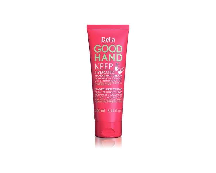 Delia Cosmetics Good Hand Cream Keep Hydrated Hand and Nail Cream Moisturising and Softening Shea Butter and Soya Oil 250ml