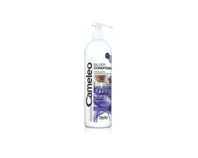 Cameleo Silver Conditioner XXL No Yellow Color for Blonde Grey White Hair UV Protect Purple Intensive Conditioner 500ml