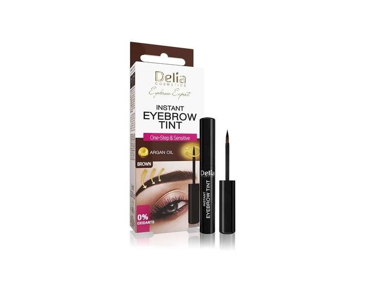 Delia Cosmetics Eyebrow Expert Instant Eyebrow Tint Brown with Argan Oil 6ml - 20 Applications