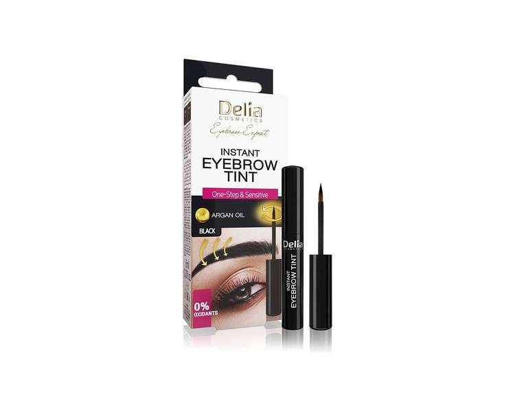 Delia Cosmetics Eyebrow Expert Instant Eyebrow Tint Black with Argan Oil 6ml - 20 Applications