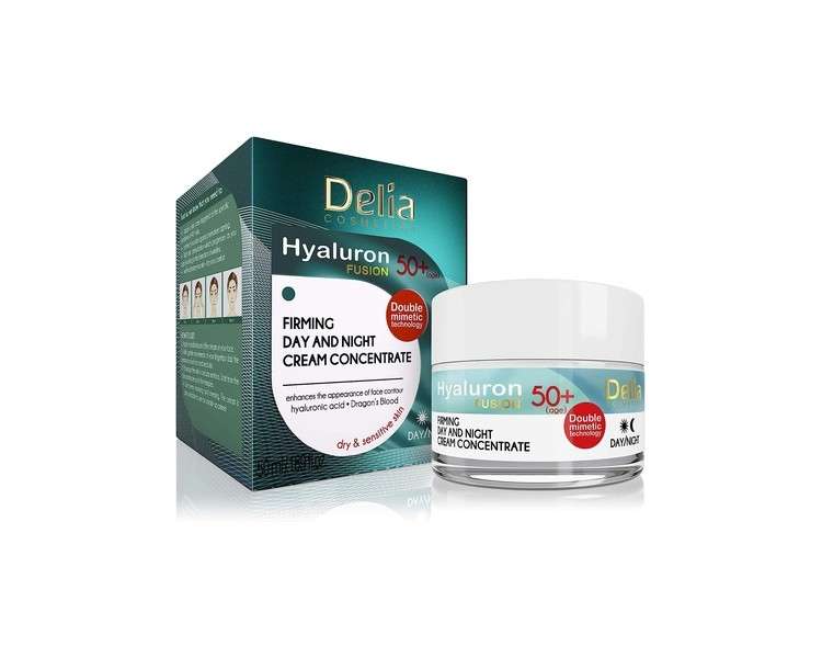 Delia Hyaluron Fusion Day & Night Face Cream Anti Wrinkle Anti Aging Lifting Concentrate Verbena Extract 50ml
