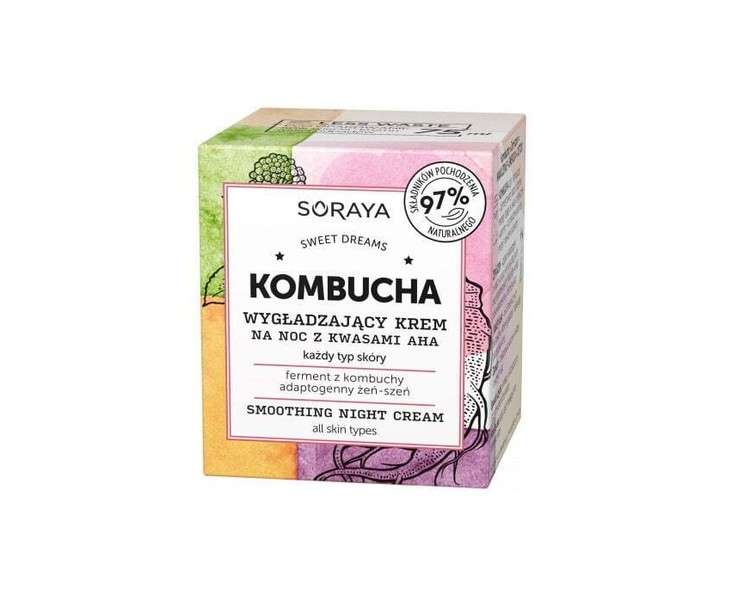 Soraya Kombucha Night Smoothing Cream Z Kwasami Aha 75ml P1